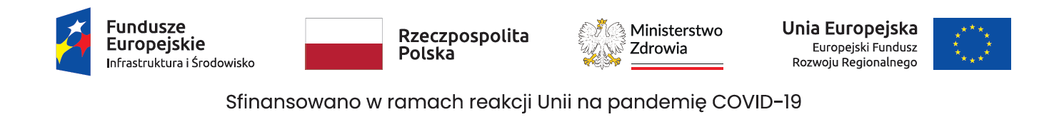 Logotypy - Fundusze Europejskie, Unia Europejska, Ministerstwo Zdrowia